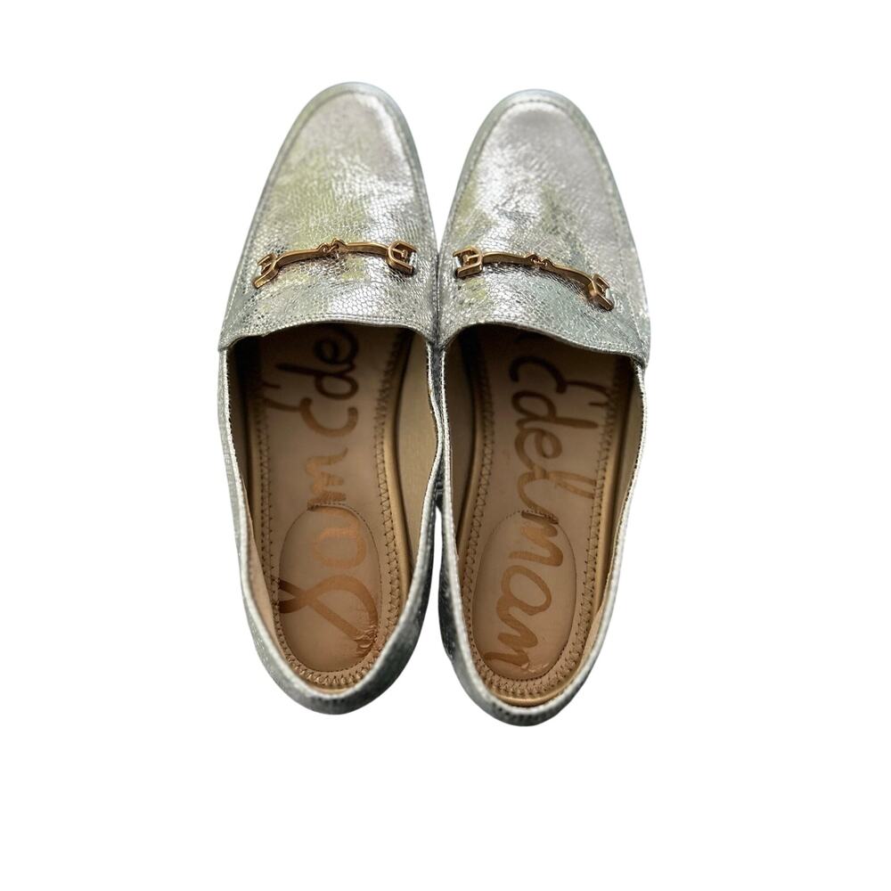 Sam Edelman Loraine Bit Loafers Metallic Silver Gold Hardware Size